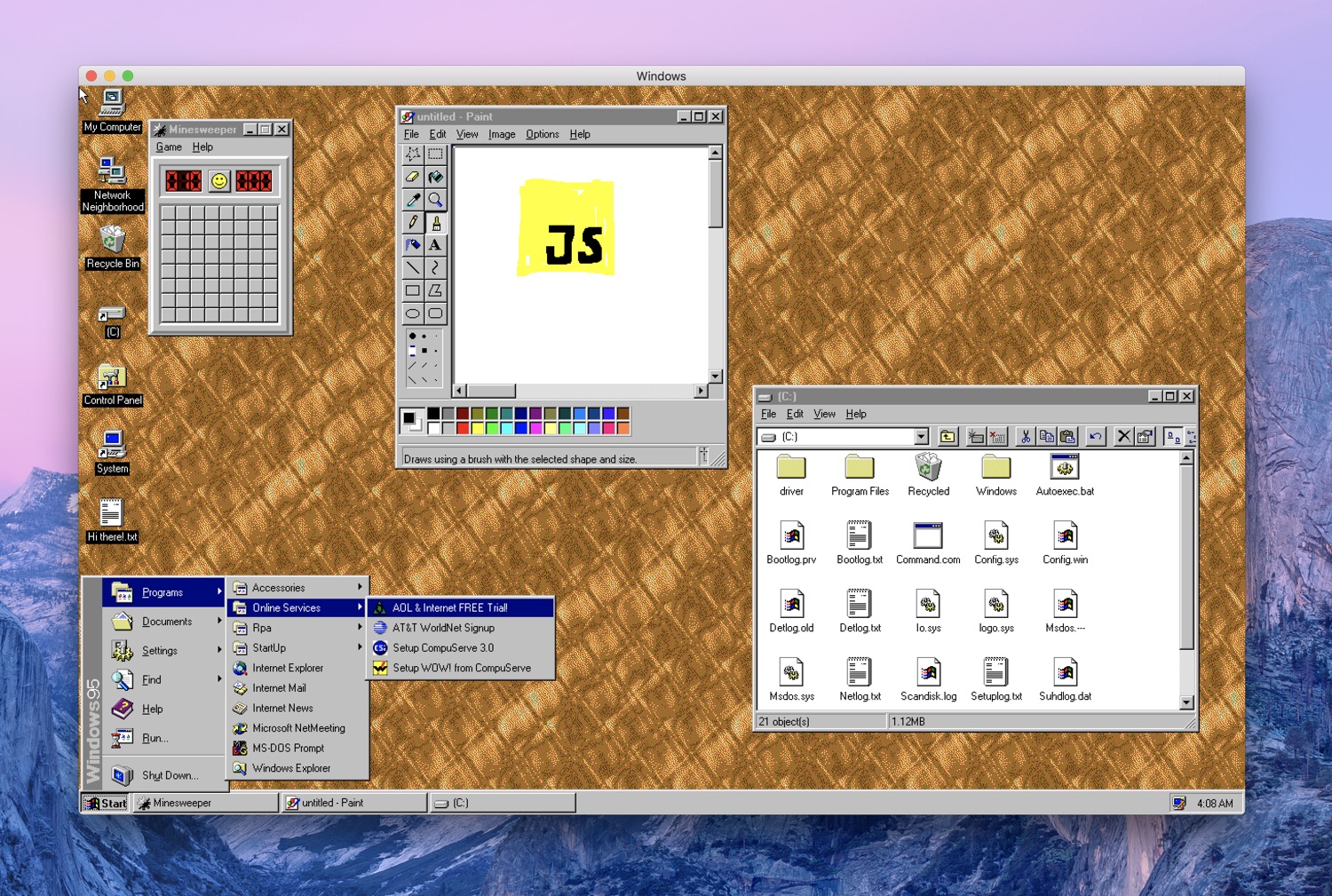 mount an image on mac os 9 emulator